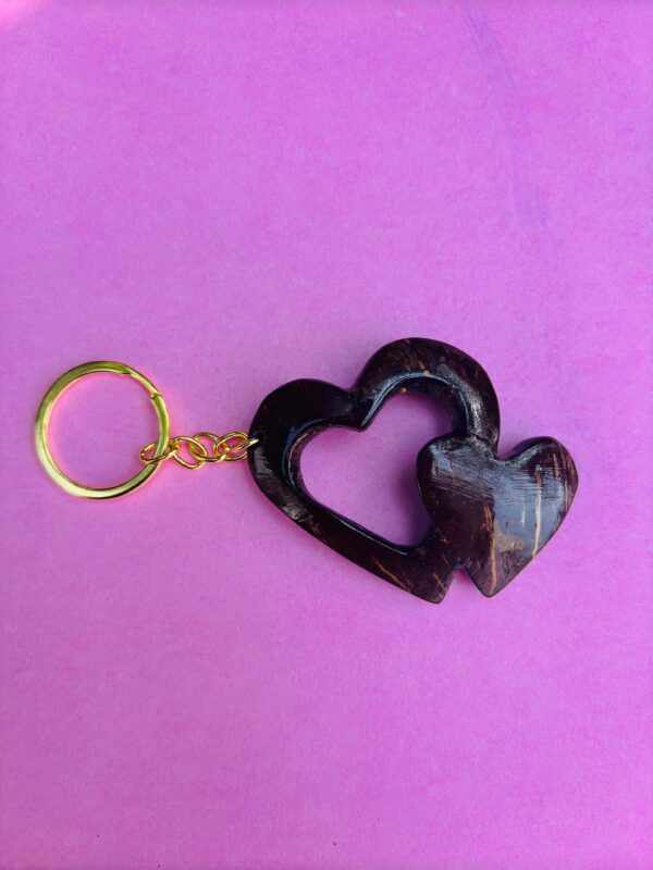 double heart keychain