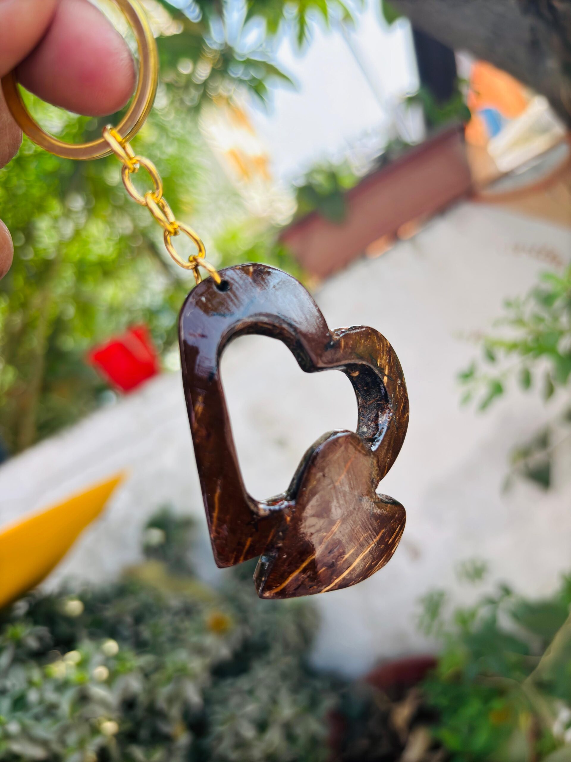 double heart keychain