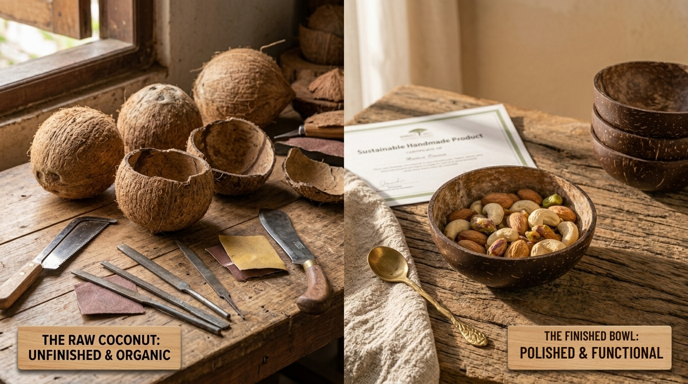 coconut shell dry fruit bowl