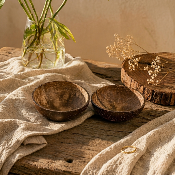 coconut shell dry fruits bowl