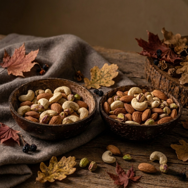 coconut shell dry fruits bowl