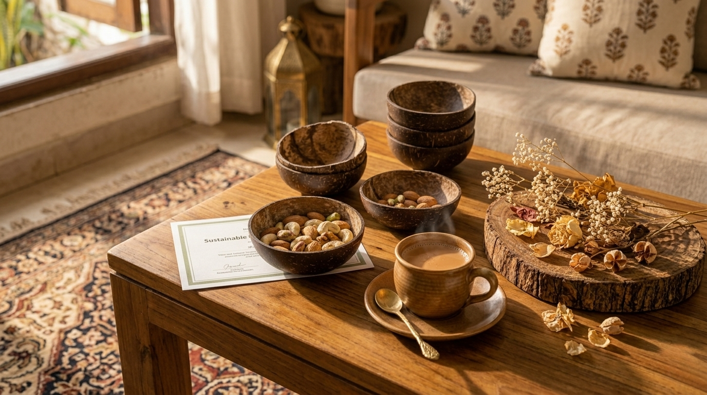 coconut shell dry fruit bowl