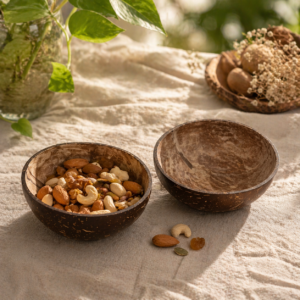 coconut shell dry fruits bowl